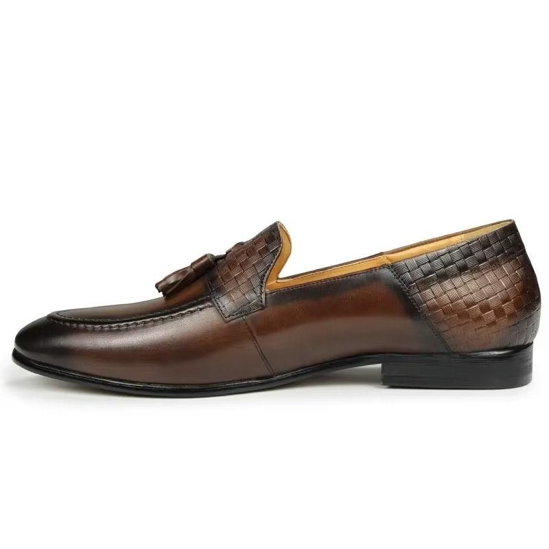 Miesten Loaferit Croc Pattern Chic Slip On Loafers - Kahvia