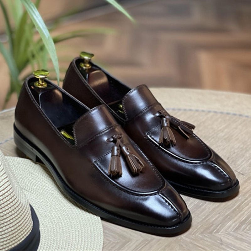 Miesten Loaferit Eksoottinen Nahka Oxford Dress Loafers - Kahvi