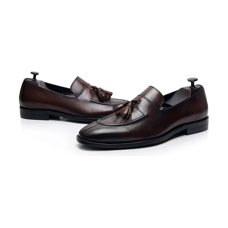 Miesten Loaferit Eksoottinen Nahka Oxford Dress Loafers - Kahvi