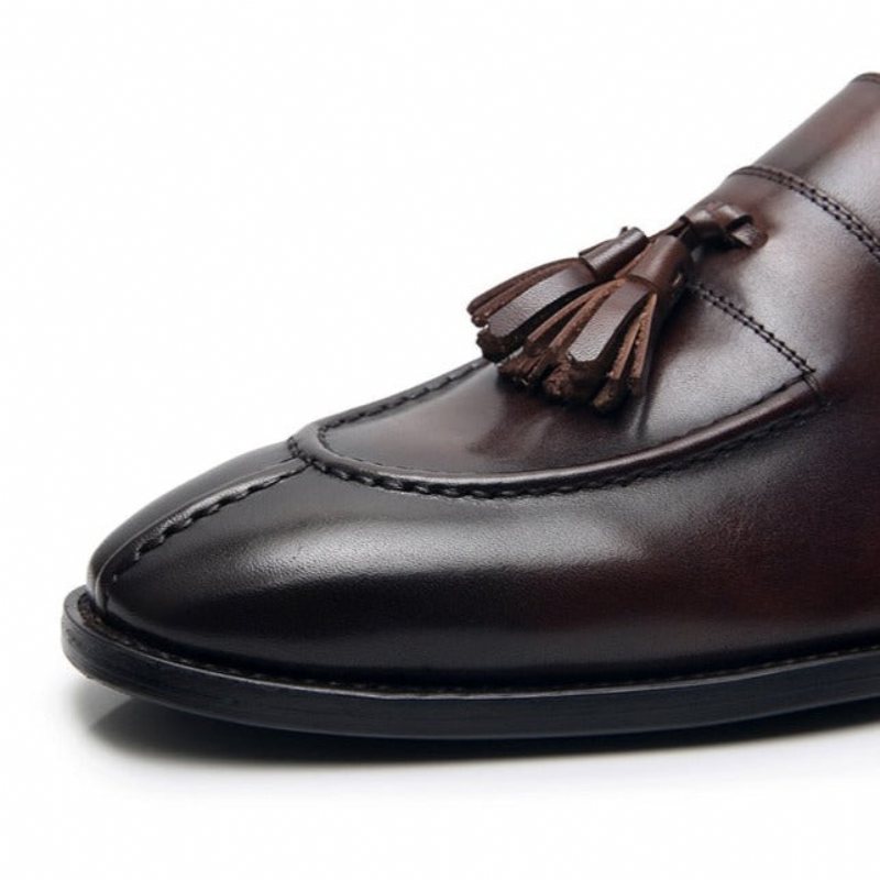 Miesten Loaferit Eksoottinen Nahka Oxford Dress Loafers - Kahvi