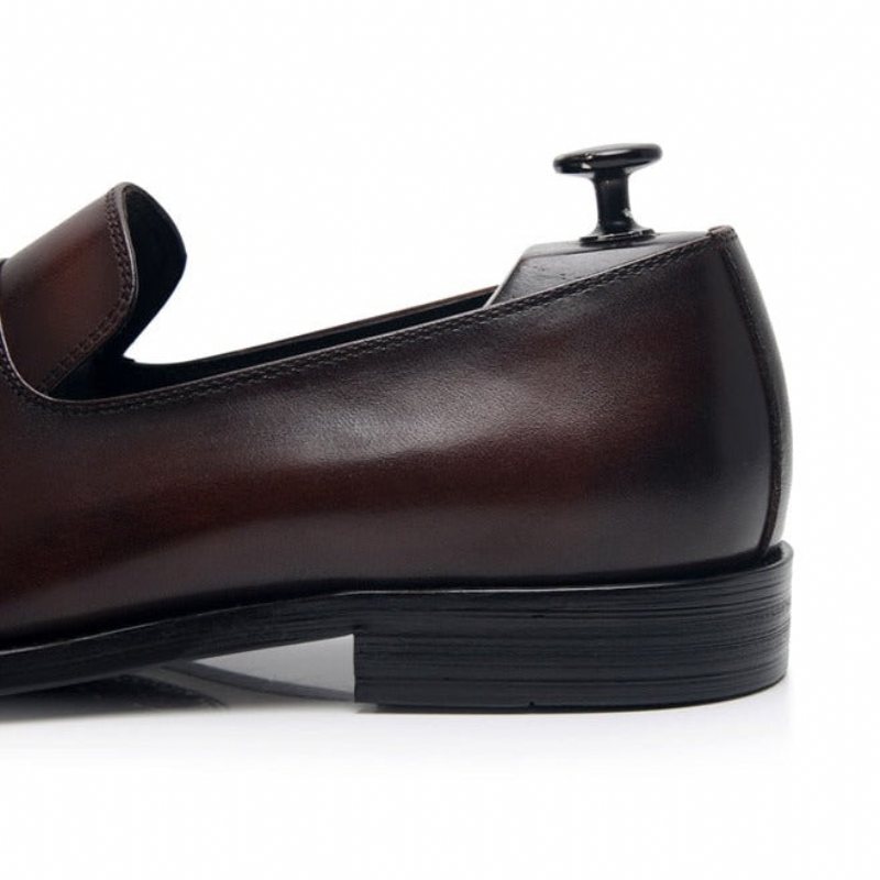 Miesten Loaferit Eksoottinen Nahka Oxford Dress Loafers - Kahvi