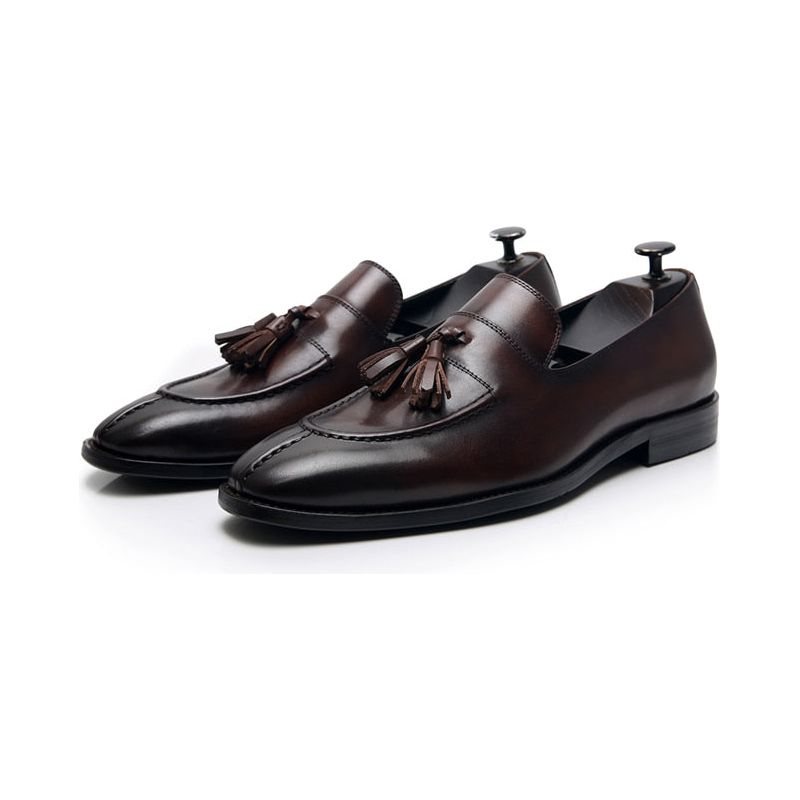 Miesten Loaferit Eksoottinen Nahka Oxford Dress Loafers - Kahvi