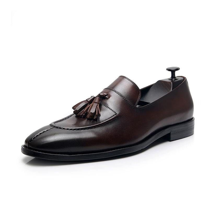 Miesten Loaferit Eksoottinen Nahka Oxford Dress Loafers - Kahvi