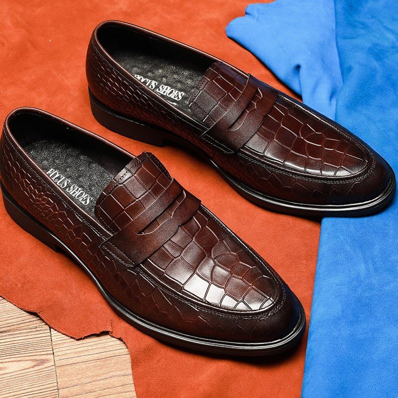 Miesten Loaferit Eksoottiset Nahkaiset Brogue-loaferit - Punainen