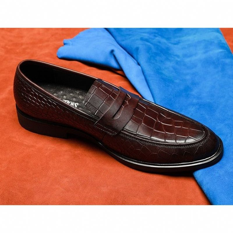 Miesten Loaferit Eksoottiset Nahkaiset Brogue-loaferit - Punainen