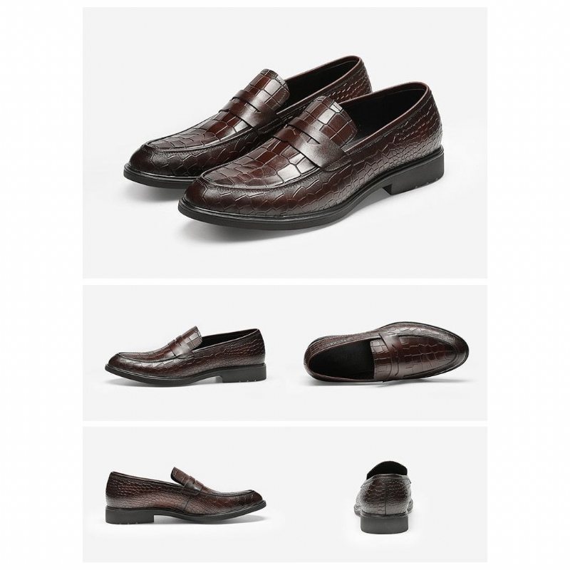 Miesten Loaferit Eksoottiset Nahkaiset Brogue-loaferit - Punainen