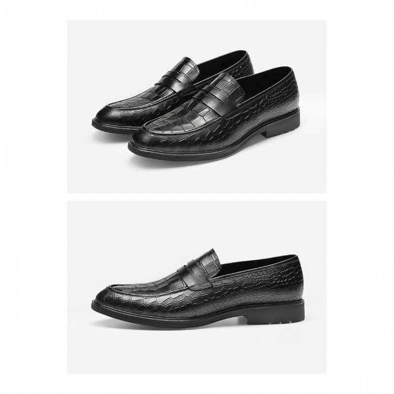 Miesten Loaferit Eksoottiset Nahkaiset Brogue-loaferit - Musta