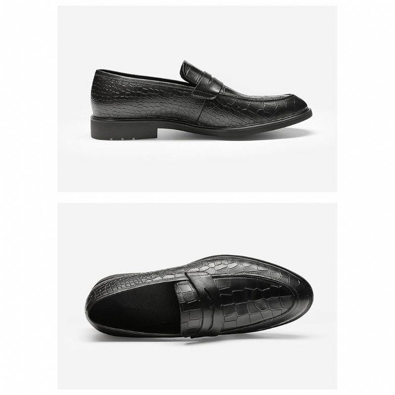 Miesten Loaferit Eksoottiset Nahkaiset Brogue-loaferit - Musta