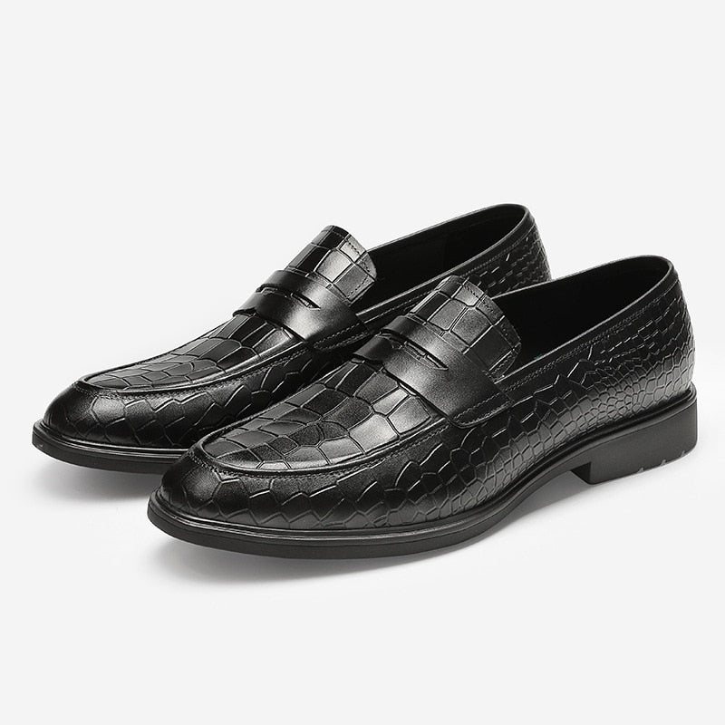 Miesten Loaferit Eksoottiset Nahkaiset Brogue-loaferit - Musta