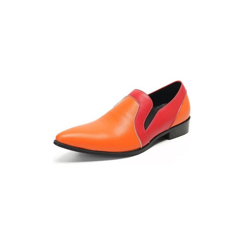 Miesten Loaferit Elegance-nahkaiset Lippaamattomat Lippalakit - Oranssi