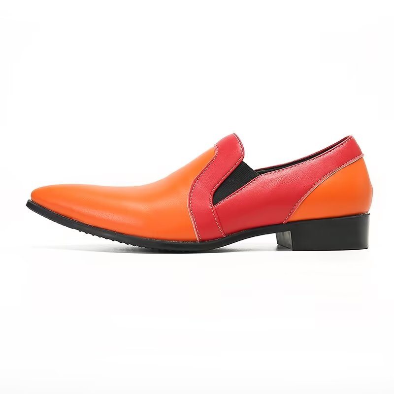 Miesten Loaferit Elegance-nahkaiset Lippaamattomat Lippalakit - Oranssi