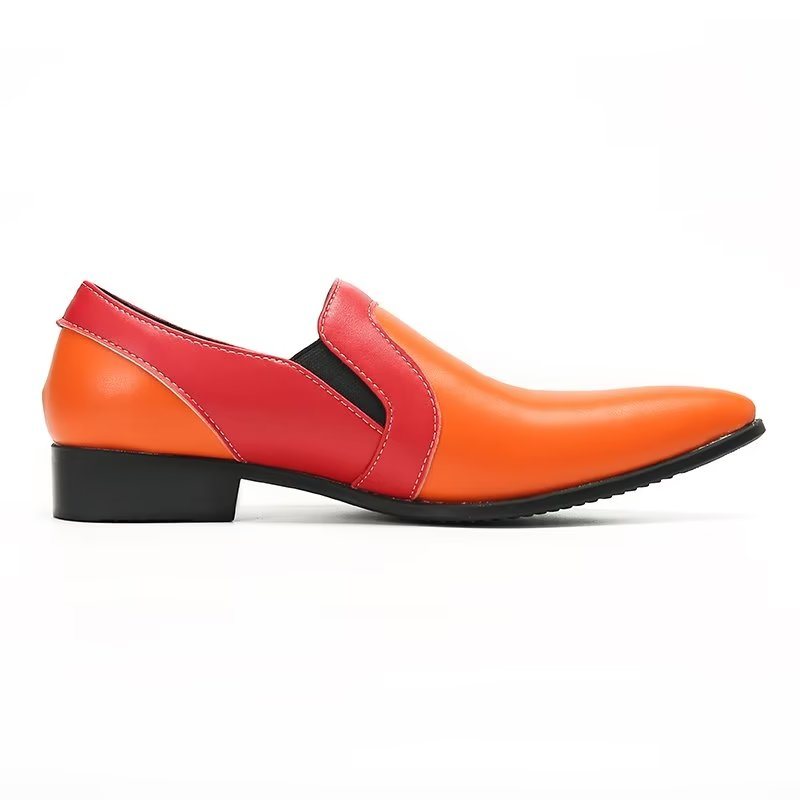 Miesten Loaferit Elegance-nahkaiset Lippaamattomat Lippalakit - Oranssi