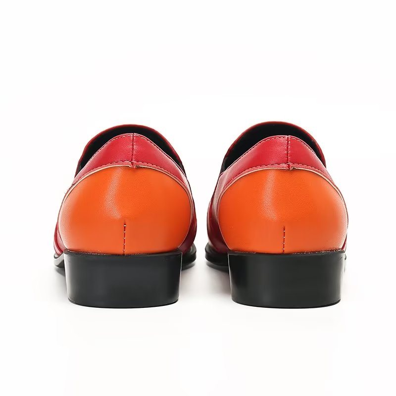 Miesten Loaferit Elegance-nahkaiset Lippaamattomat Lippalakit - Oranssi