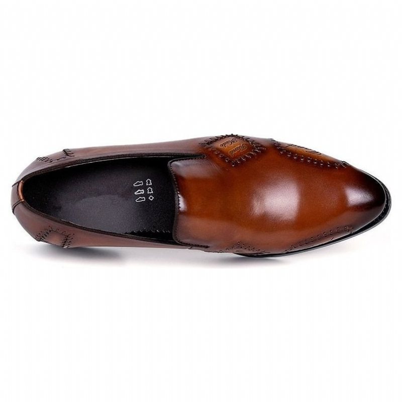 Miesten Loaferit Exotic Boss -nahkaiset Brogue-loaferit - Kahvi