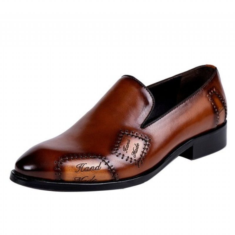 Miesten Loaferit Exotic Boss -nahkaiset Brogue-loaferit - Kahvi