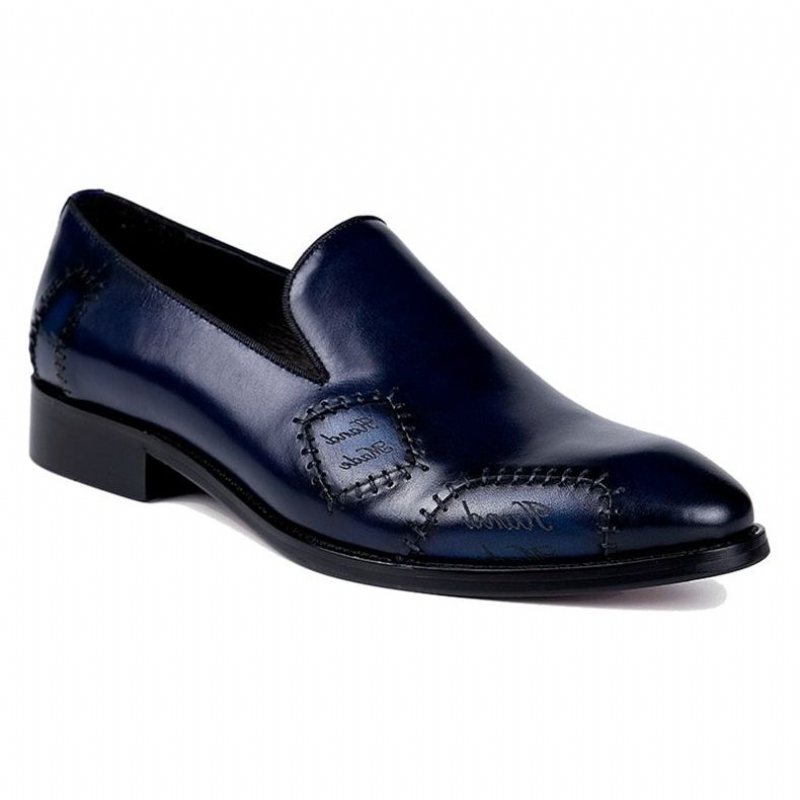 Miesten Loaferit Exotic Boss -nahkaiset Brogue-loaferit - Sininen