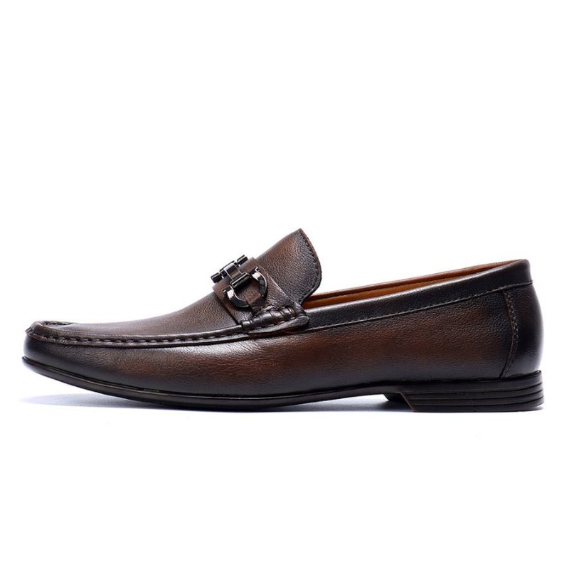 Miesten Loaferit Hazel Luxury Slip-on -nahkaiset - Kahvi