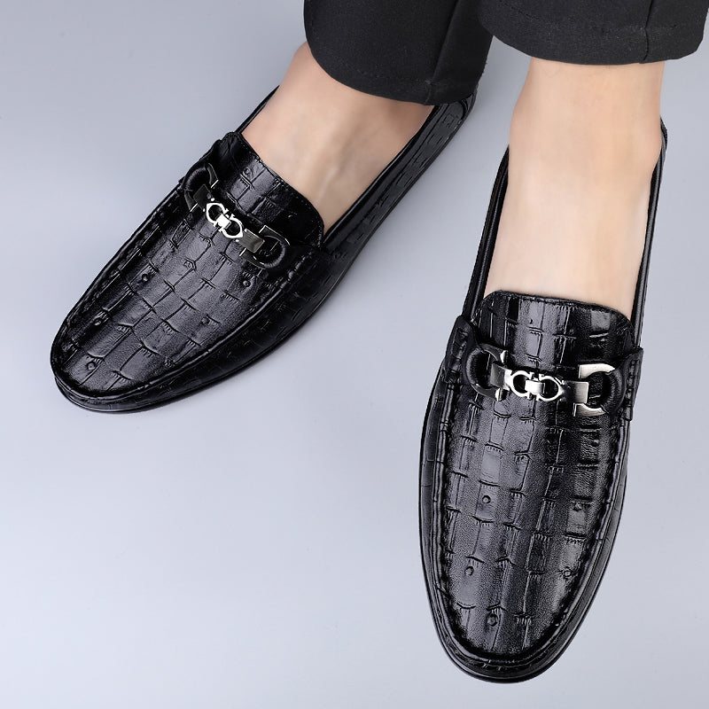 Miesten Loaferit Modish Croctex Slip-on Driving Loafers - Musta