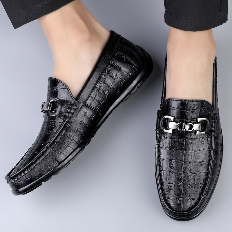 Miesten Loaferit Modish Croctex Slip-on Driving Loafers - Musta