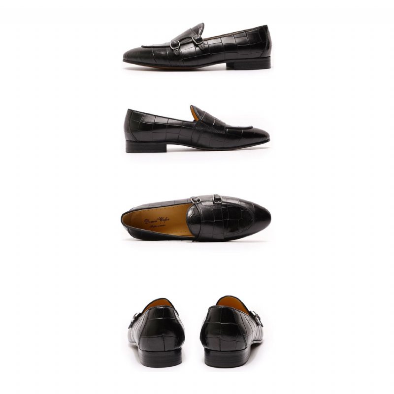 Miesten Loaferit Monk Strap Slip On Loafers - Musta