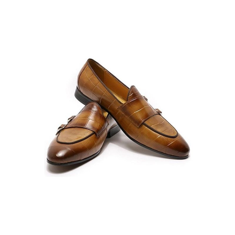 Miesten Loaferit Monk Strap Slip On Loafers - Kahvi