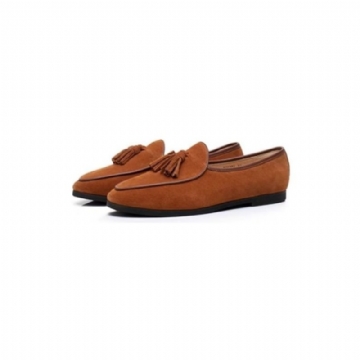 Miesten Loaferit Slip-on Mokkanahkaiset