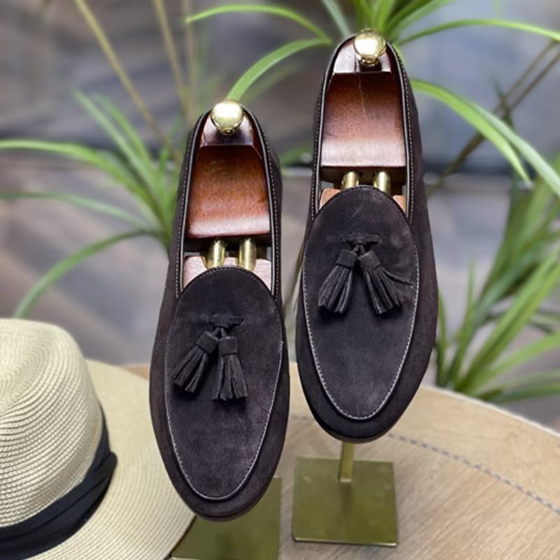 Miesten Loaferit Slip-on Mokkanahkaiset - Kahvi