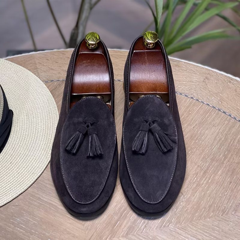 Miesten Loaferit Slip-on Mokkanahkaiset - Sininen