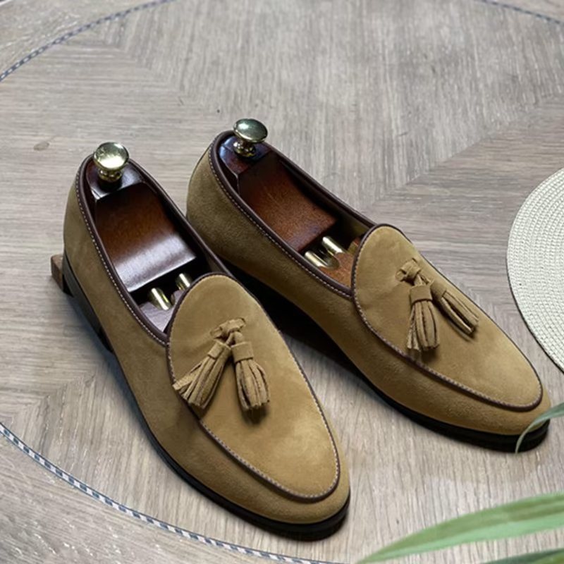 Miesten Loaferit Slip-on Mokkanahkaiset - Khaki