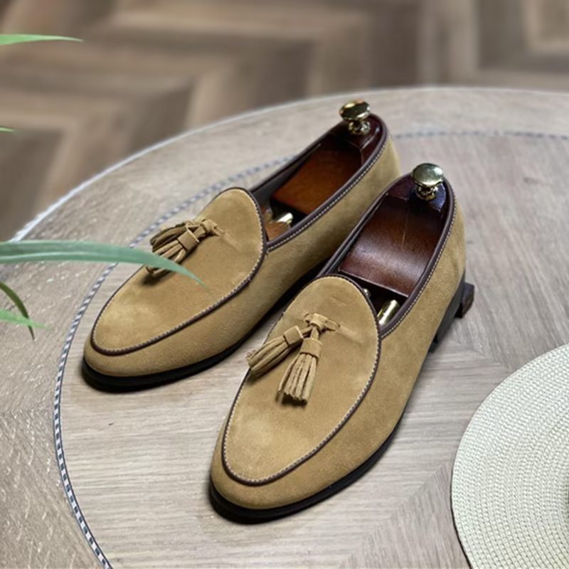 Miesten Loaferit Slip-on Mokkanahkaiset - Khaki