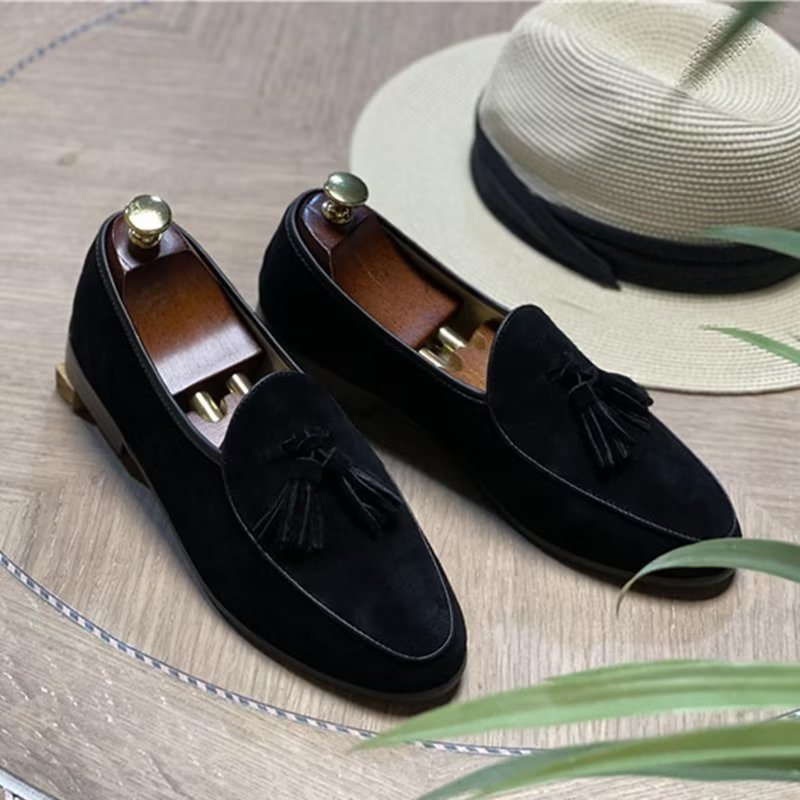 Miesten Loaferit Slip-on Mokkanahkaiset - Musta