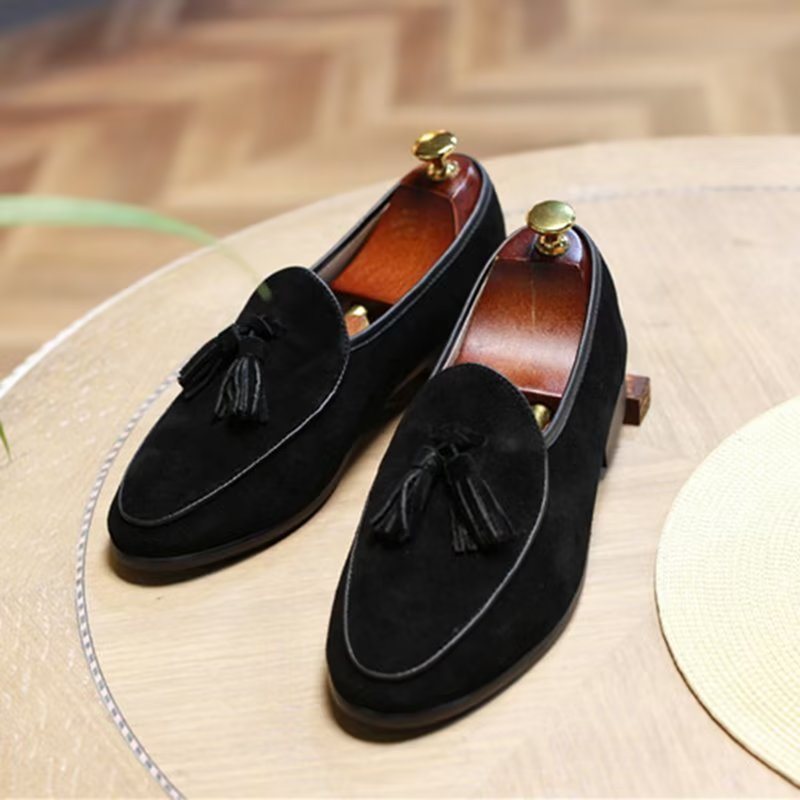 Miesten Loaferit Slip-on Mokkanahkaiset - Musta