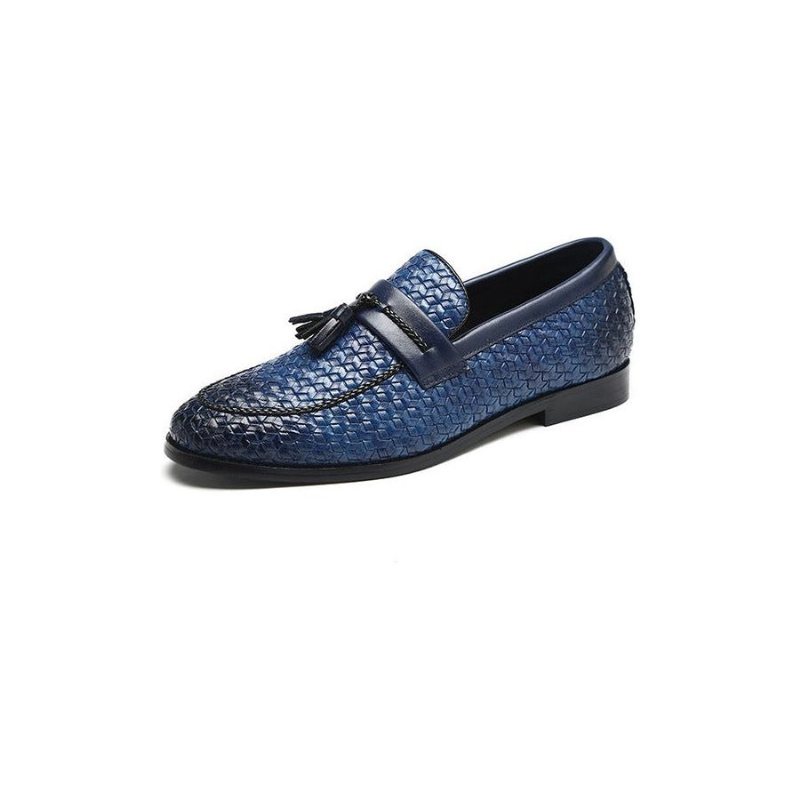 Miesten Loaferit Tassel Chic Nahkasolkihihna Hääkengät - Sininen