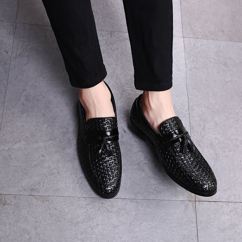 Miesten Loaferit Tassel Chic Nahkasolkihihna Hääkengät - Musta