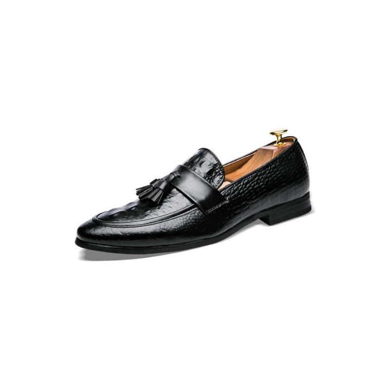 Miesten Loaferit Ylelliset Croctassel Exotic Oxford Loafers - Musta