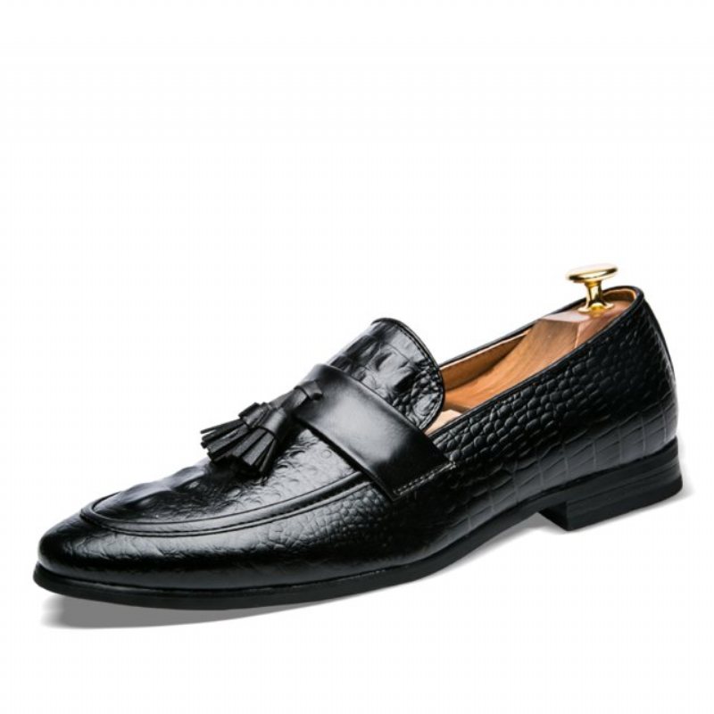 Miesten Loaferit Ylelliset Croctassel Exotic Oxford Loafers - Musta