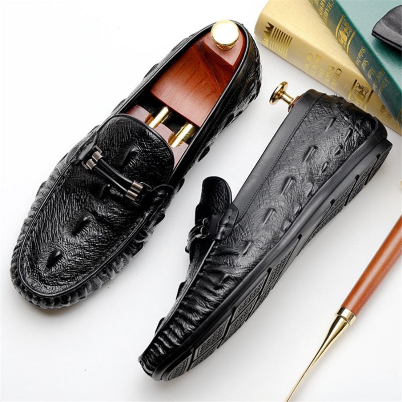 Miesten Loaferit Ylelliset Croctex-nahkaiset Brogue-loaferit - Musta