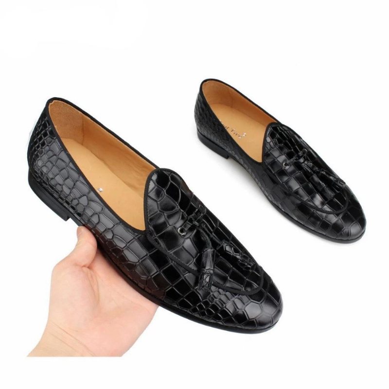 Miesten Loaferit Ylelliset Croctex Slip-on Kiinteäkuvioiset - Musta