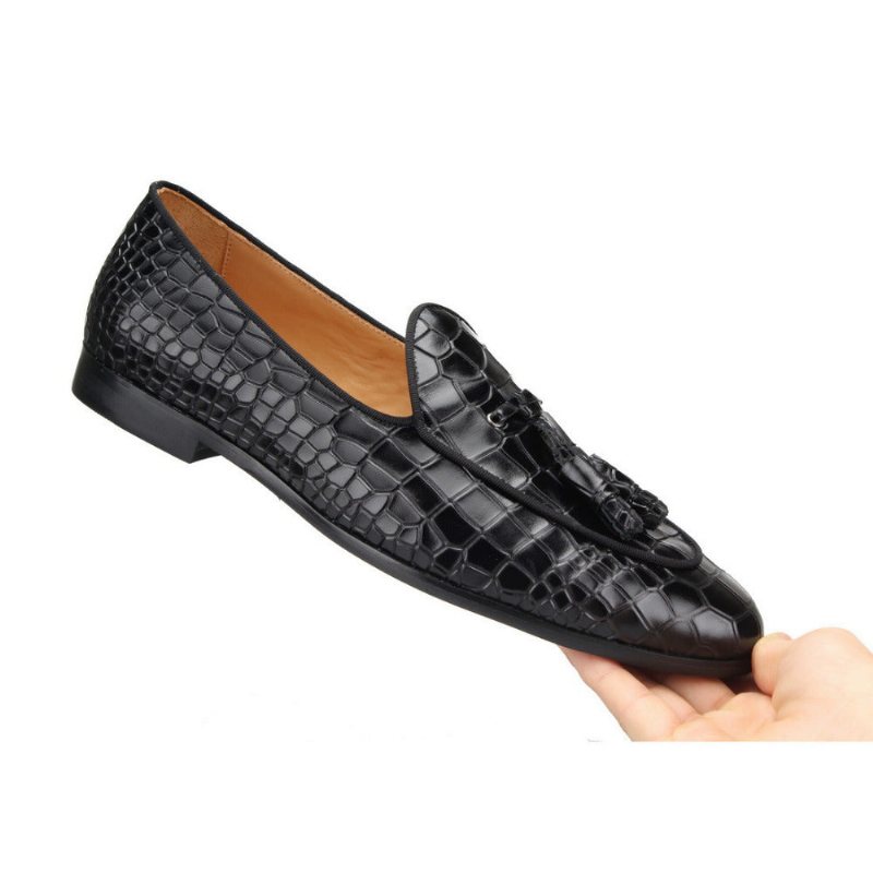 Miesten Loaferit Ylelliset Croctex Slip-on Kiinteäkuvioiset - Musta