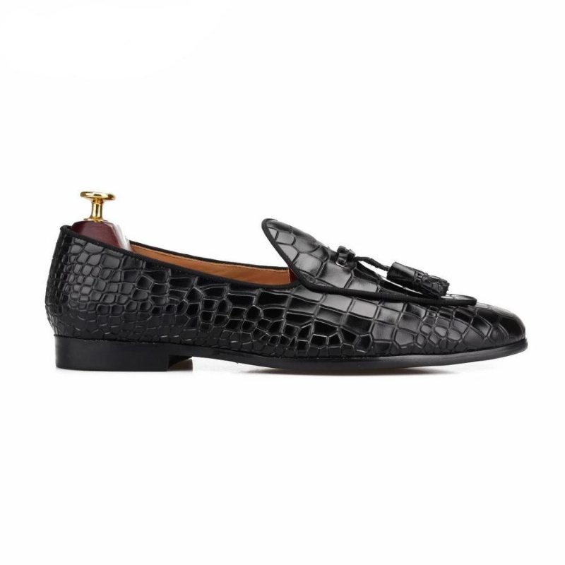 Miesten Loaferit Ylelliset Croctex Slip-on Kiinteäkuvioiset - Musta