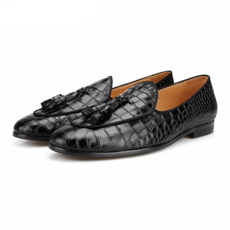 Miesten Loaferit Ylelliset Croctex Slip-on Kiinteäkuvioiset - Musta