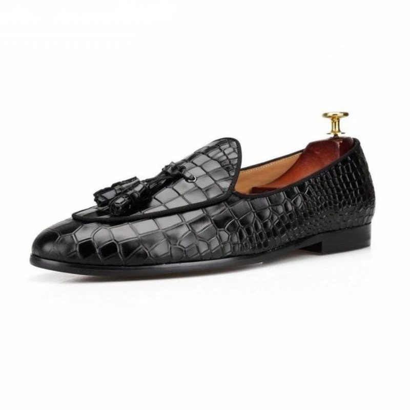 Miesten Loaferit Ylelliset Croctex Slip-on Kiinteäkuvioiset - Musta