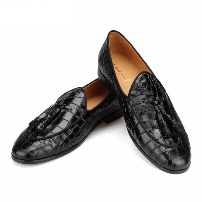 Miesten Loaferit Ylelliset Croctex Slip-on Kiinteäkuvioiset - Musta