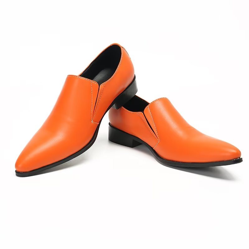 Miesten Loaferit Ylelliset Sileänahkaiset Elegantit Lippalakit - Oranssi