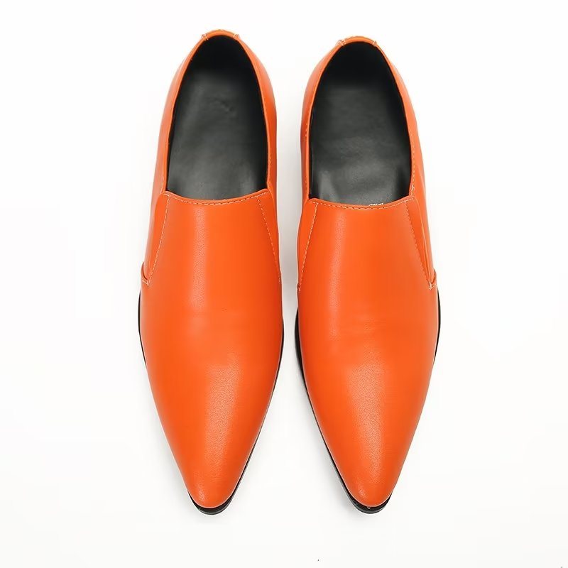 Miesten Loaferit Ylelliset Sileänahkaiset Elegantit Lippalakit - Oranssi