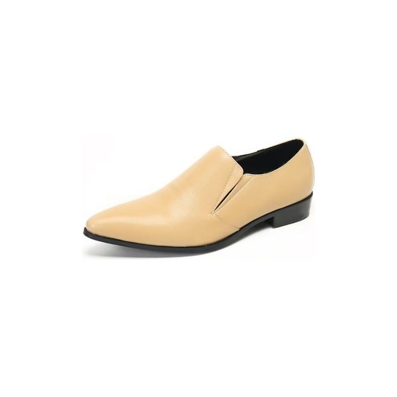 Miesten Loaferit Ylelliset Sileänahkaiset Elegantit Lippalakit - Beige