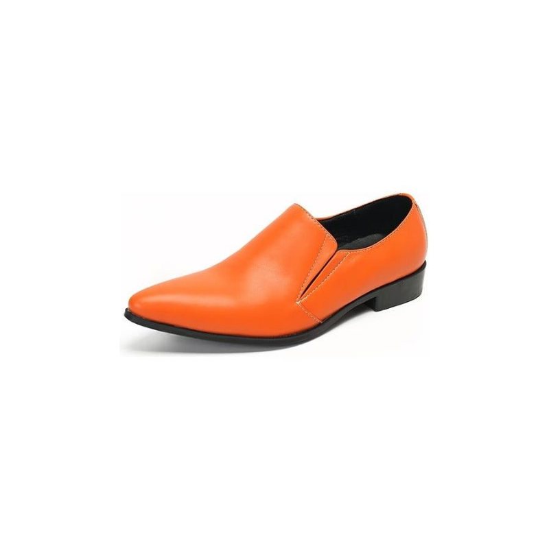 Miesten Loaferit Ylelliset Sileänahkaiset Elegantit Lippalakit - Oranssi