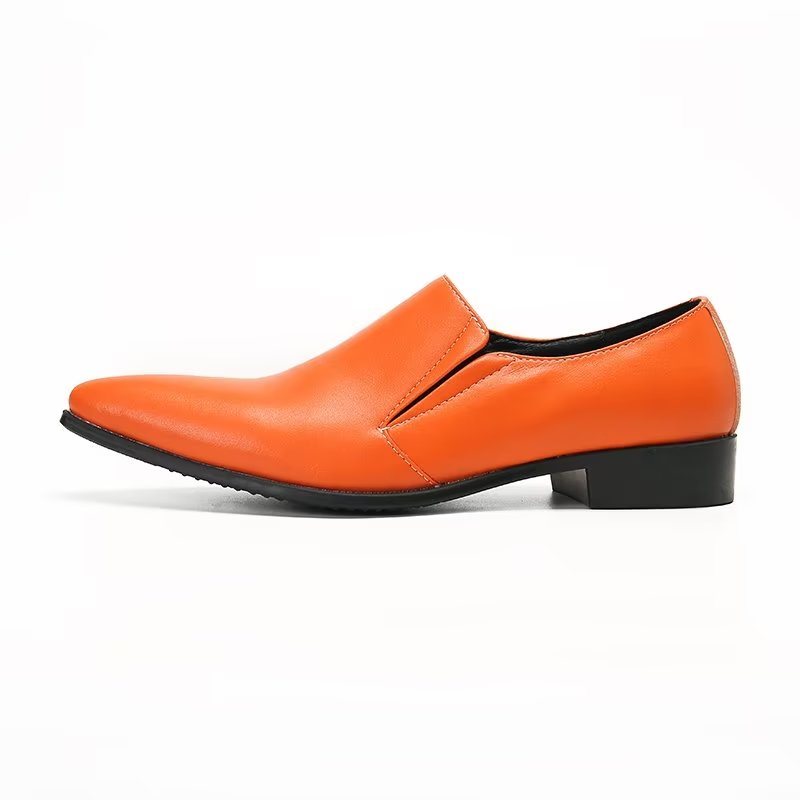 Miesten Loaferit Ylelliset Sileänahkaiset Elegantit Lippalakit - Oranssi