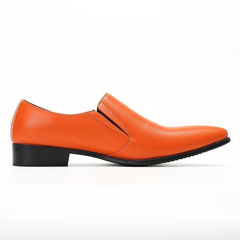 Miesten Loaferit Ylelliset Sileänahkaiset Elegantit Lippalakit - Oranssi