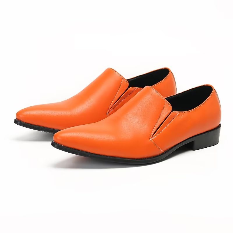 Miesten Loaferit Ylelliset Sileänahkaiset Elegantit Lippalakit - Oranssi